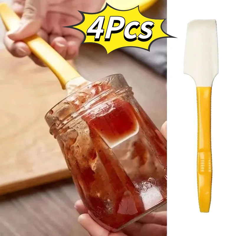 Multi-functional Silicone Butter Knife Scraper High Temperature Resistant Elbow Stirring Stick Can Opener Baking Jam Spatula
