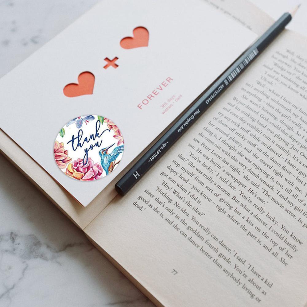 500pcs Flower THANK YOU Stickers for Cake Biscuit Baking Sealing Labels Box Decorative Stickers Scrapbooking Label Stickers
