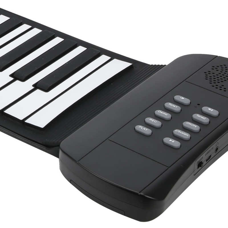 Piano enrollable portátil recargable, Piano eléctrico de silicona de 61 teclas con altavoz estéreo para niños, de vacaciones para cumpleaños