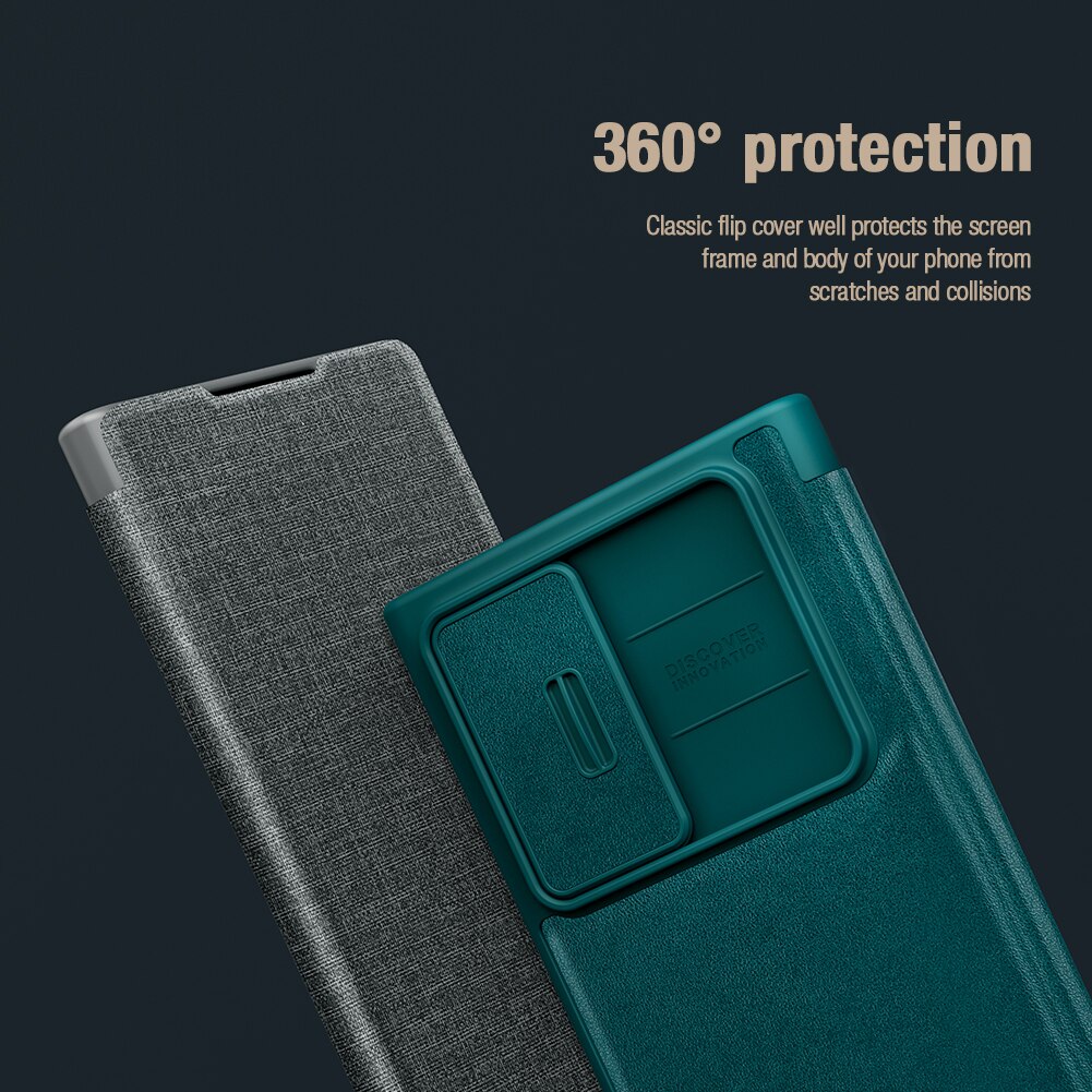 Voor Galaxy S22 Ultra Case Nillkin Qin Card Pocket Portemonnee Tas Lederen + Doek Patroon Flip Cover Voor Samsung S22 Plus S22+ 5G