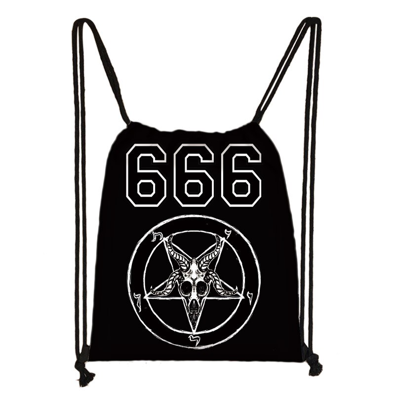 Mochila De Viaje de 666 / Satan / Witch Hocus Pocus para hombre y mujer, bolso de compras de lona, mochila de Estudiante: skdnw19