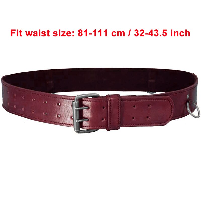 Cinturón ancho de aventurero Medieval Steampunk para hombres y mujeres, faja antigua con hebilla de doble Pin con anillo colgante, traje Vikingo, Larp: Red