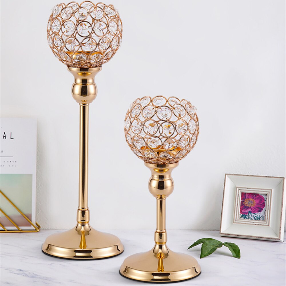 Candelabros de 3 brazos con arco de cristal, portavelas de puente, tazón, adorno romántico para decoración del hogar y boda