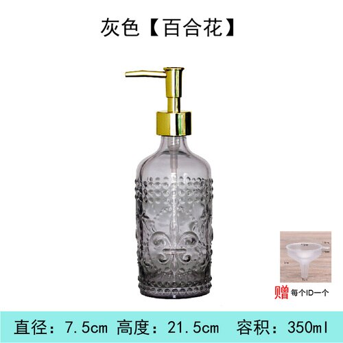 Newyearnew 350ml glazen flessen handwasmiddel emulsie zeepdispenser retro badkamerdecoratie accessoires: B