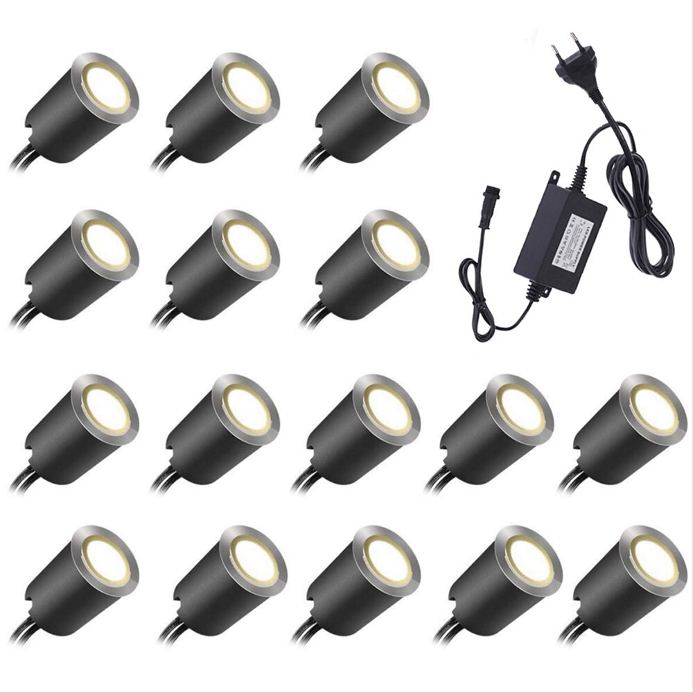 12V LED Deck Light Underground Lamp Stainless Steel IP67 Waterproof Recessed Stair Landscape Lighting Wall Spotlight Decoration
