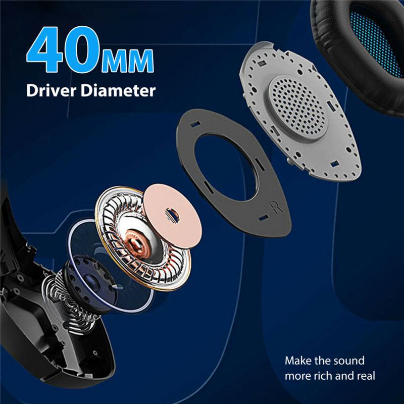 Gaming Headset 7.1 Surround Sound Wired Headset 3.5mm For PS4 Laptop Gamer With RGB Light Surround Sound Mic Gaming Headphone