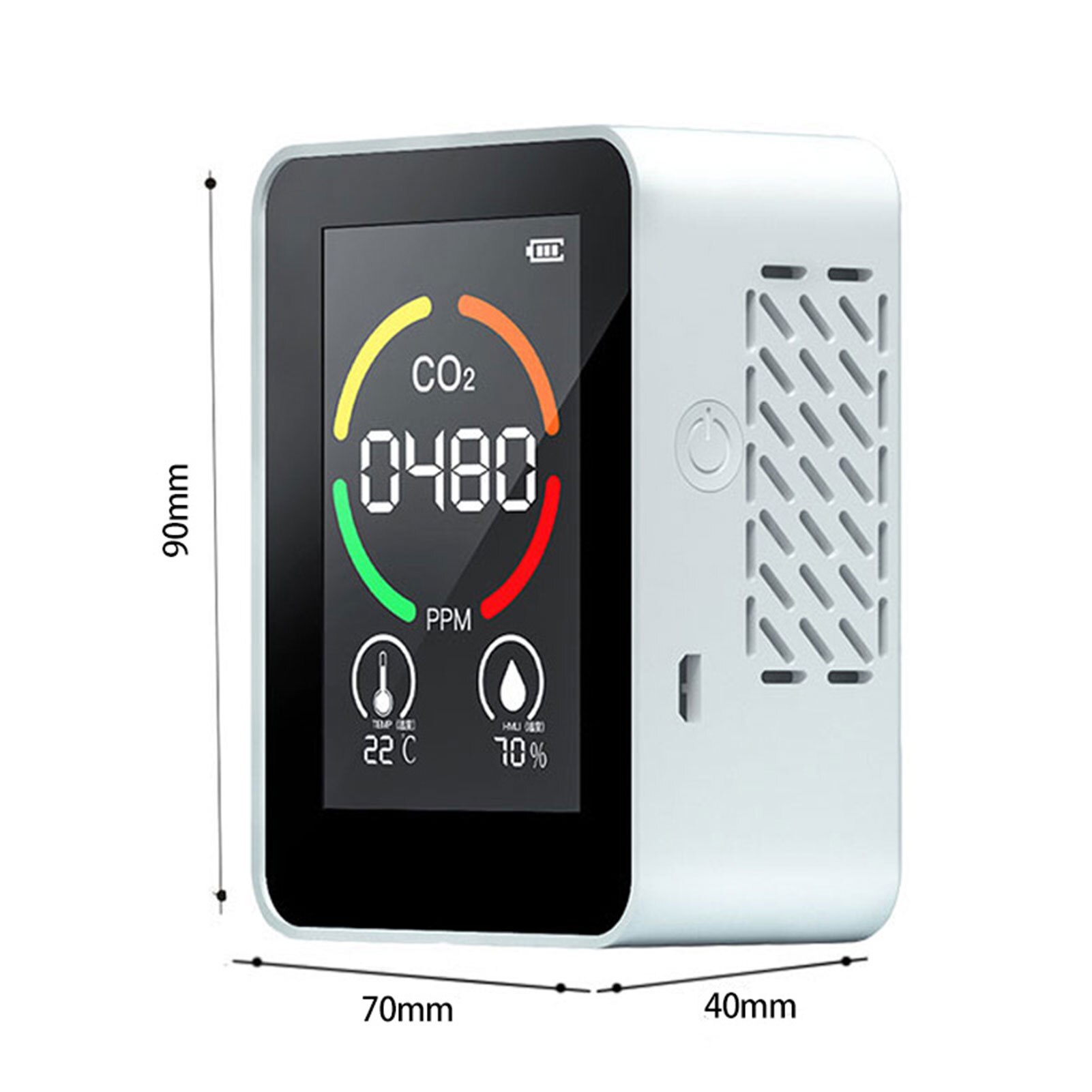 CO2 Air Detector Carbon Dioxide Detector Agricultural Production Greenhouse CO2 Monitor White