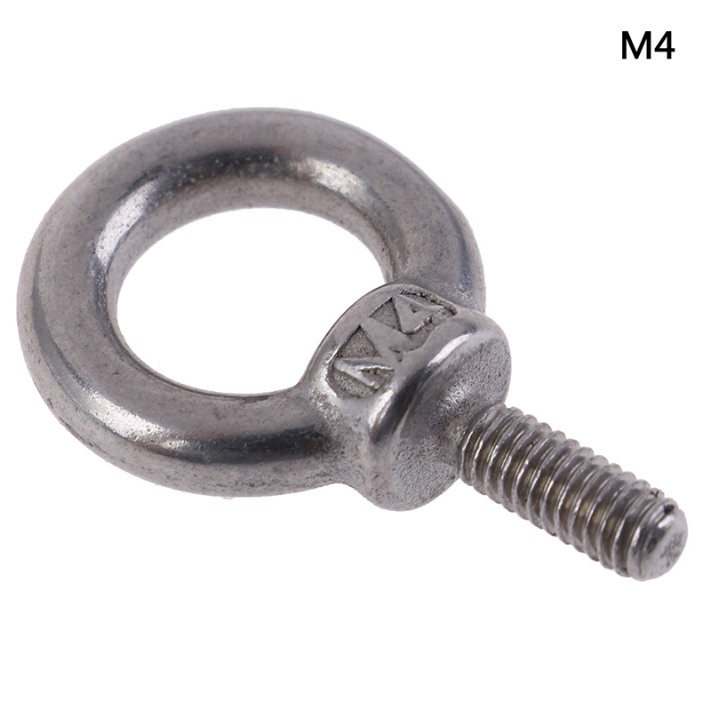 1 stk  m4 m5 m6 m8 304 rustfrit stål marine løfteøje skruer ring loop hul til kabel reb øje bolt: M4