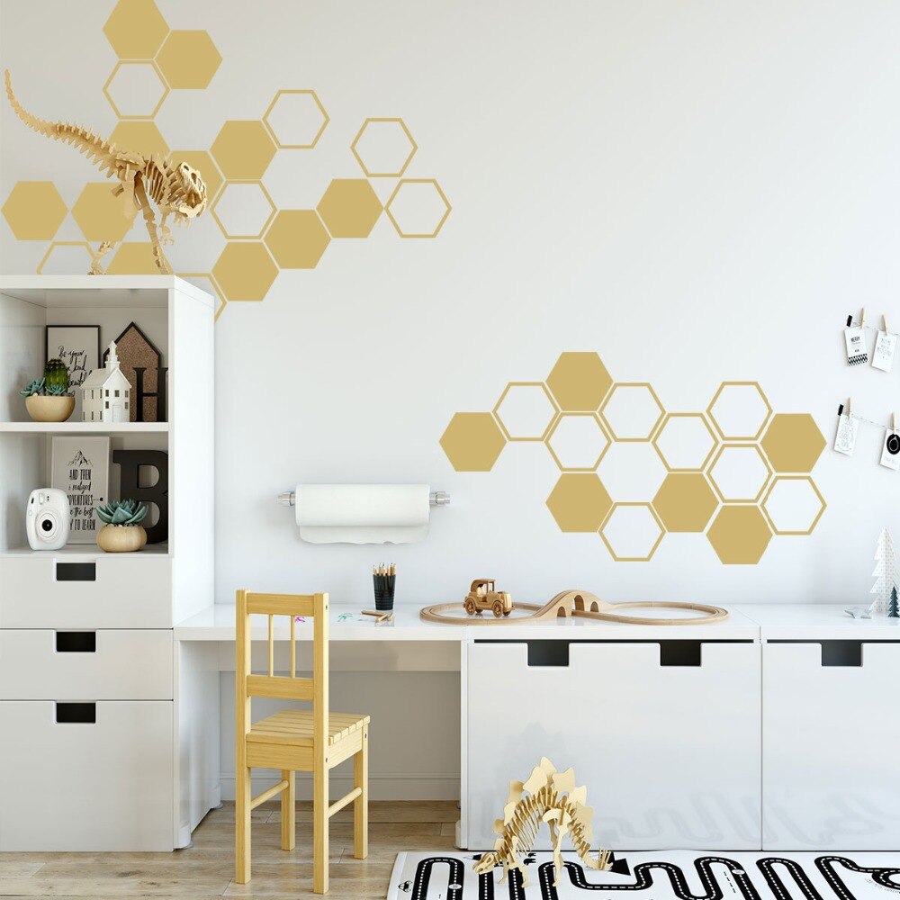 39 ks samolepky na stenu dutého šesťuholníka geometrického tvaru do detskej izby 6.5*7.5cm domáce dekorácie spálňa tv pohovka na stenu vinylové nálepky na stenu