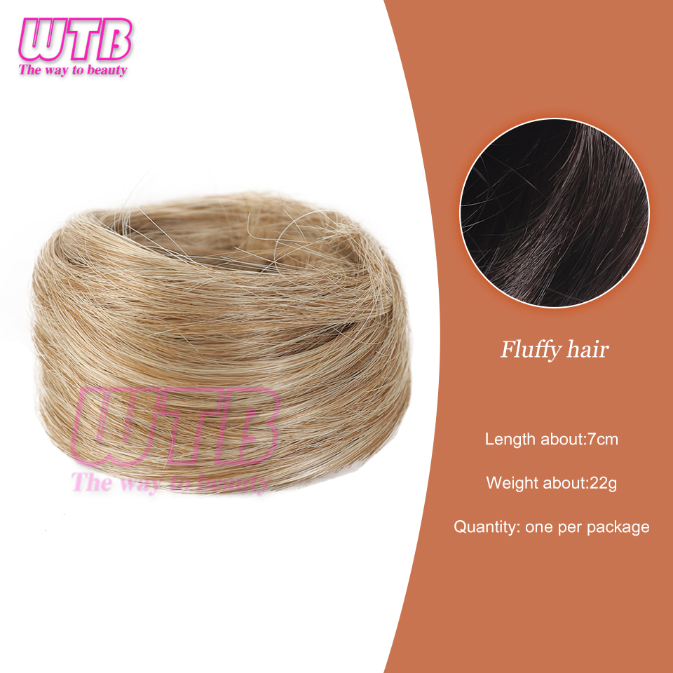 Synthetic Hair Messy Bun Hair Piece Bun Fluffy Elastic Rubber Band Suitable For Women To Wear: Jet-black