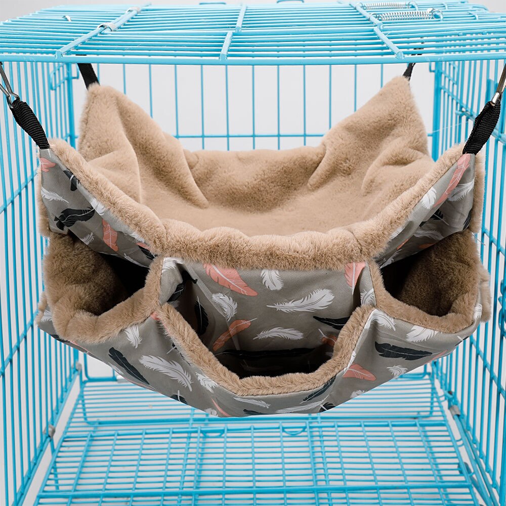 Kleine Huisdier Bed Hamster Hangmat Double-Layer Hangmat Hamster Opknoping Bed Nesters Dubbele Laag Rat Eekhoorn Warm Huis