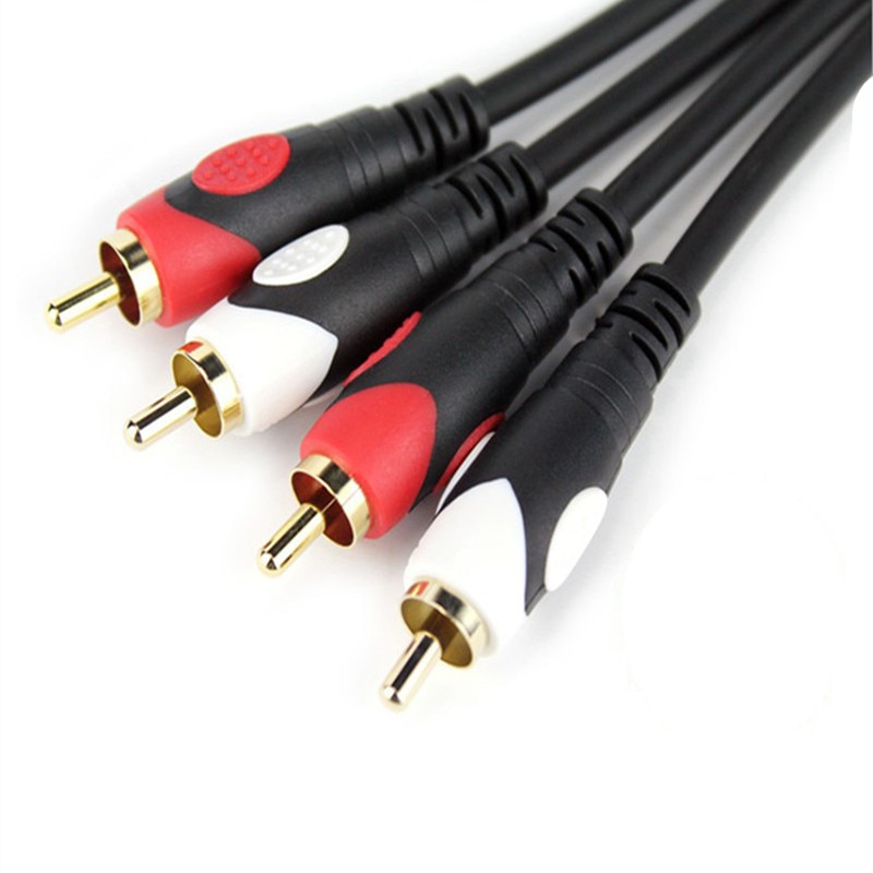 RCA Cable 2RCA Male To 2RCA Male Audio Video Cable Gold-Plated Plug AUX Splitter for Amplifier CD Soundbox DVD TV Line YS-244