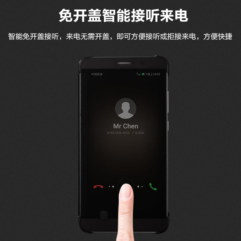 TANZ per Huawei compagno di 9 compagno9 5.9 'Caso di Risposta Intelligente vista della Finestra di Cuoio Sintetico di Vibrazione ultra Sottile di Affari Del Telefono sacchetti di Copertura
