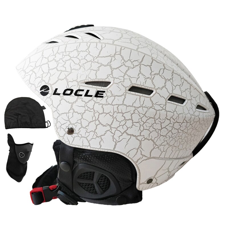Locle Professionele Skiën Helm Volwassen Vrouwen Mannen Ski Helm Man Schaatsen Skiën Skateboard Helm Sneeuw Sport Helmen: White Crack / L (58-61cm)