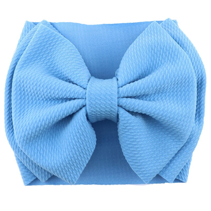 Grand bandeau élastique Double couche avec nœud pour cheveux, pour filles, mignon, pour bébé, accessoires de cheveux, Turban, Double couche,: Bleu