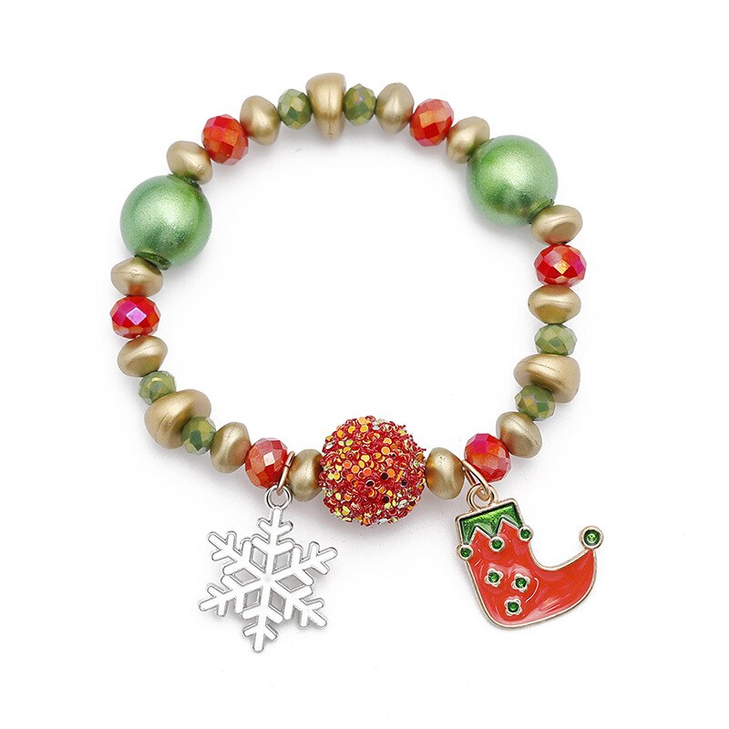 DoreenBeads Christmas Dainty Bracelets Delicate Beaded Bracelet Jewelry For Christmas Party Kids ,1 PC: 12