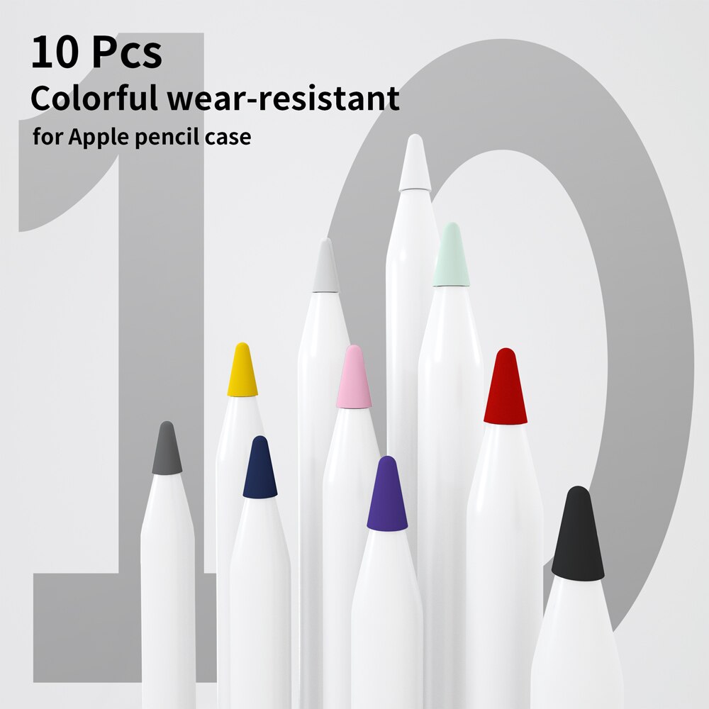 10pcs Silicone Replacement Tip Protective Cover For Apple Pencil 1st 2nd Touchscreen Stylus Pen Cover For Apple pencil Nib Cover