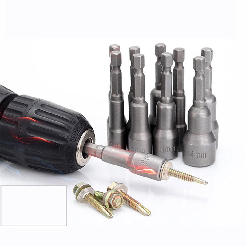 4/1 inch 6.3mm impact Socket Magnetic Nut Screwdriver hex key set Drill Bit Adapter for Power Drills Impact Drivers Socket kit