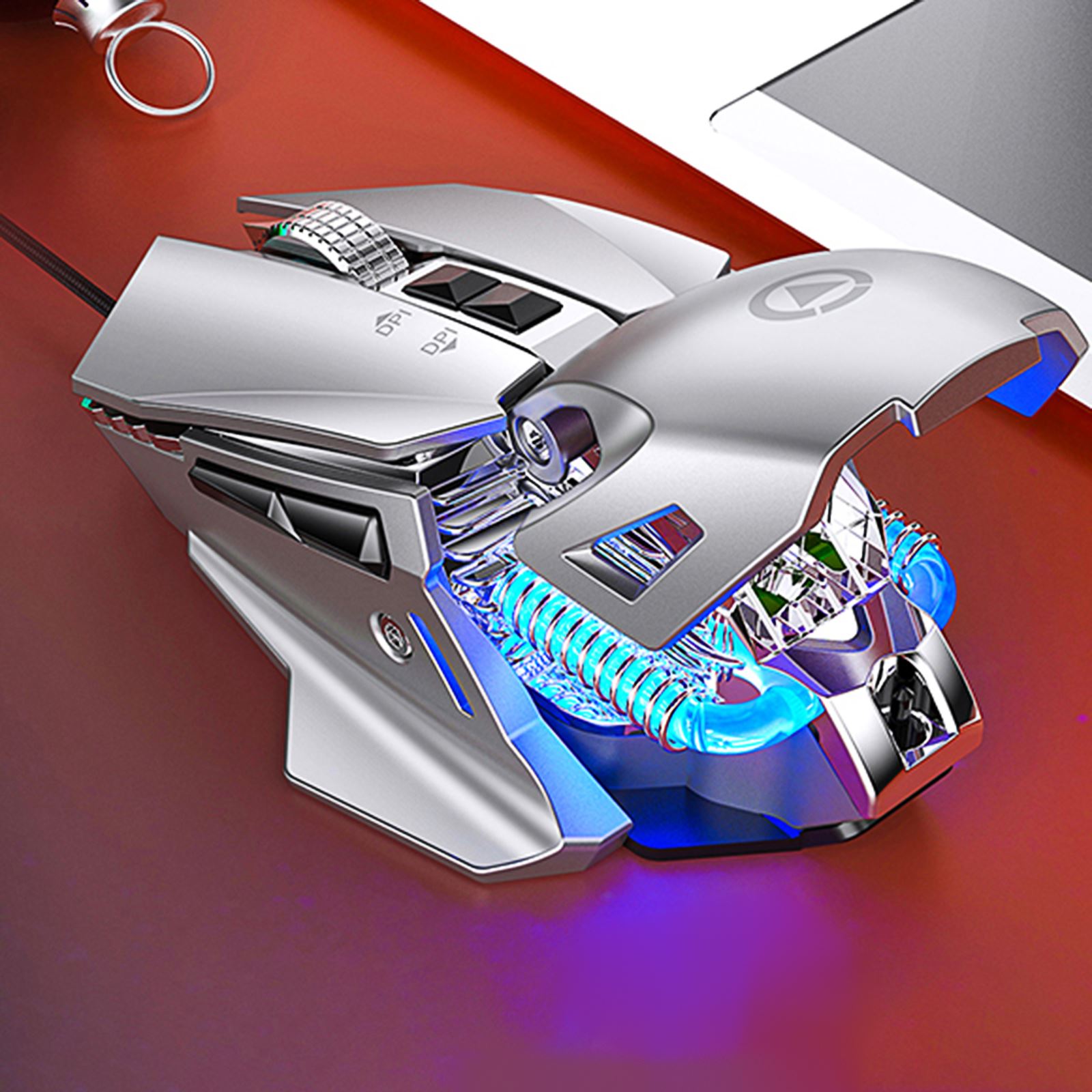 E-Sports Mouse 7200 DPI Wired Gaming Mouse For PC Laptop Laptop Home Office Gaming Mouse With Brushed Metal Bottom Plate