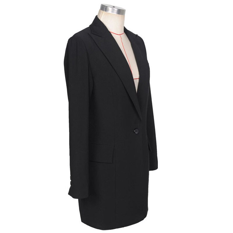 Women Long Blazers Jackets Zanzea Spring Single Button Casual Solid Black Long Sleeve Blazer Coat Mujer Feminino Longo Plus Size