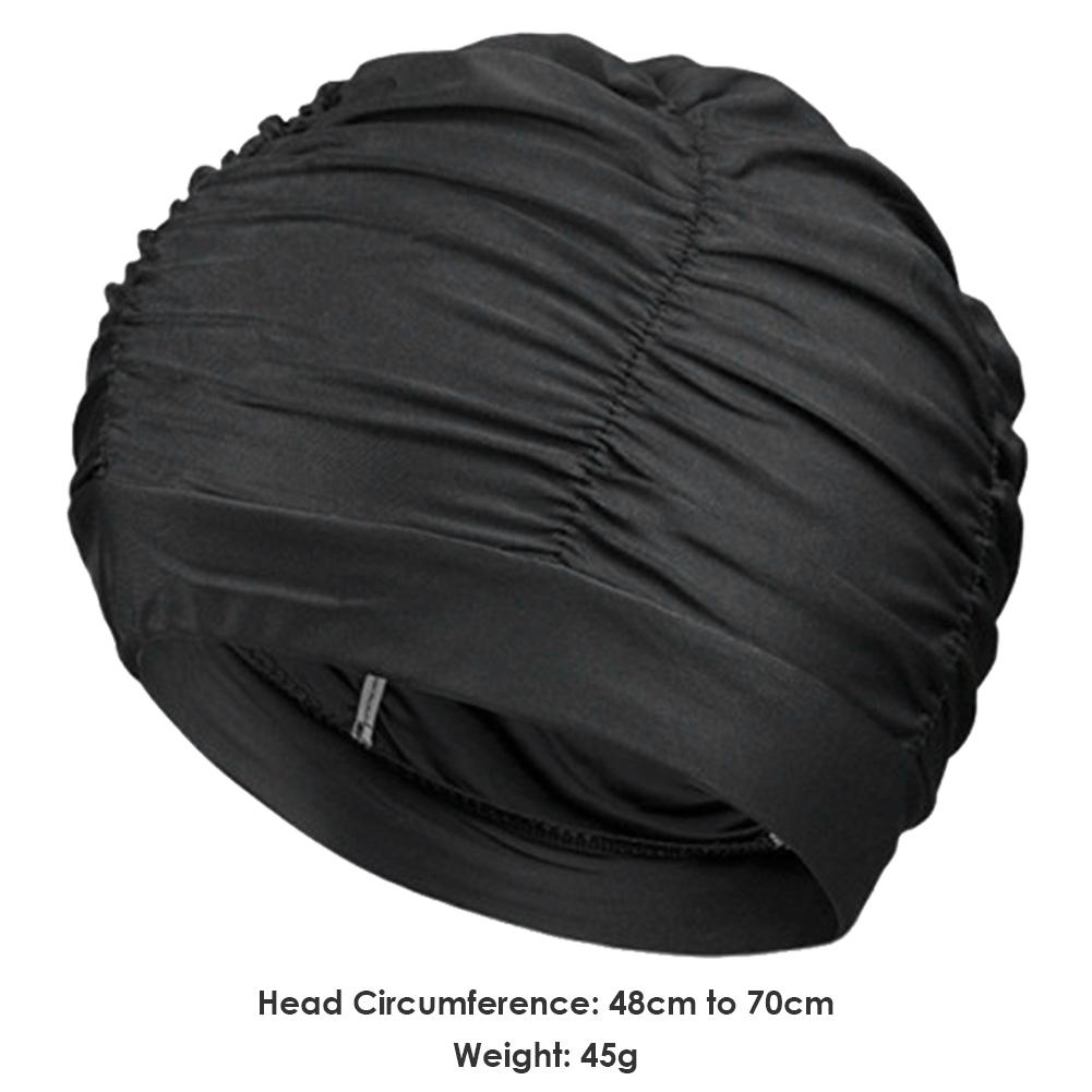 Svømmehat dygtig fremstilling svømmehat kvinder langt hår badehætte drapere fleksibel svømmehat ørebeskytte: D