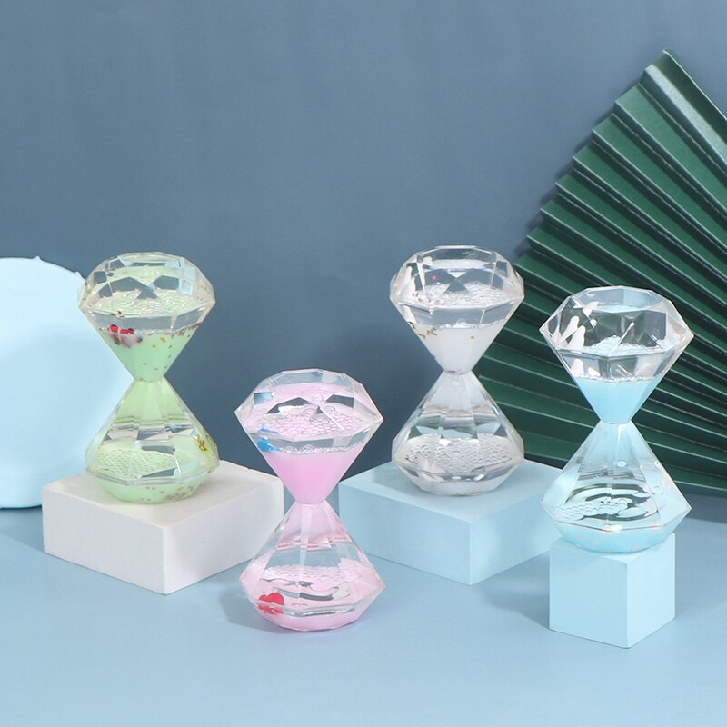 De Diamantes reloj de arena temporizador de descompresión fuga de aceite de cristal gota de aceite acrílico artesanía
