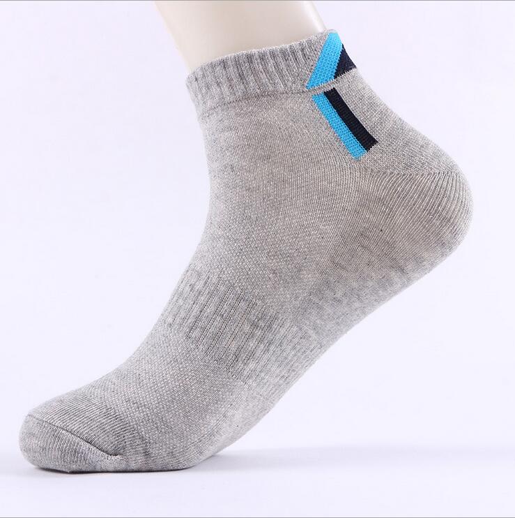 Cotton Socks Men Thin Cycling Socks Low Ankle Socks Sport Athletic Socks Women Sock Sneaker Basketball Socks Men: Triangle light grey