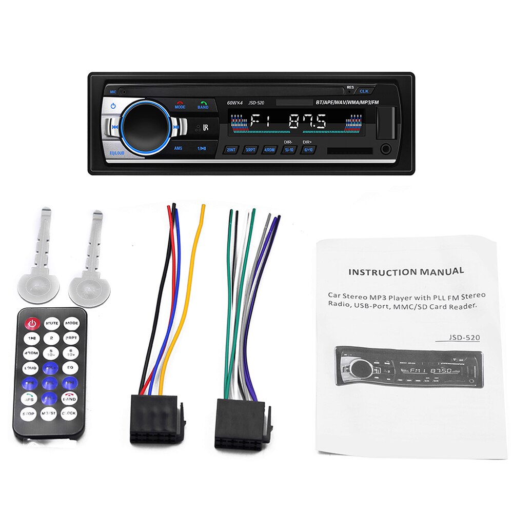 Bluetooth radio FM Audio Speler Auto Radio Stereo Autoradio 12V In-dash FM Aux Ingang Ontvanger Sd-kaart slot USB MP3 MMC WMA