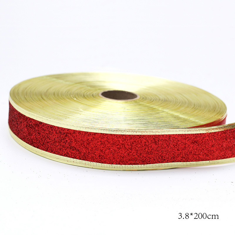 Christmas Wrapping Ribbon Handmade DIY Supplies Material Grosgrain Cake Decors Ribbon Bow Baking Decorative Festival Box: red