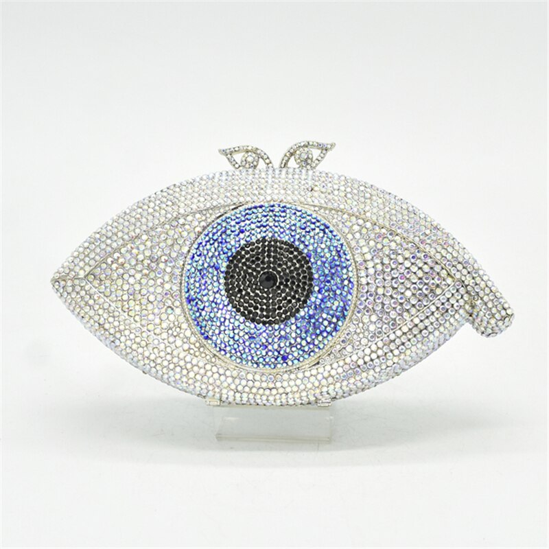 Dames Party Kleine Purse Vrouwen Avond Party Big Eye Diamanten Luxe Clutch Rhinestone Wedding Party Clutch Avondtassen: as pictures 1