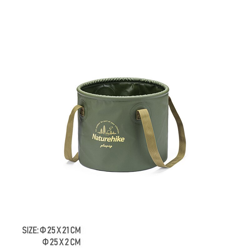Naturehike Outdoor Camping Travel Picnic secchio tondo pieghevole di grande capacità bacino pieghevole impermeabile portatile leggero: 10L Green