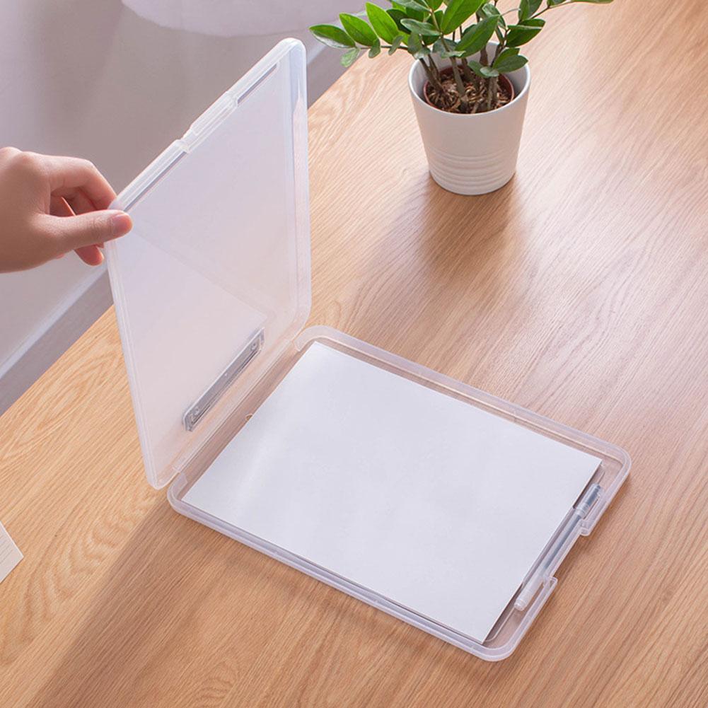 File Storage Box A4 writing tablet with pen slot file plate clamp For Office School Paper Archive Organize