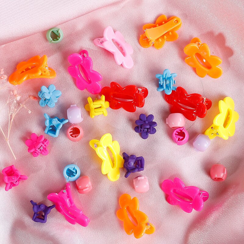 Bebis flickor liten hårklo söt godisfärg blomma hår käkklämma bb tjejers hårnål barn håraccessoarer