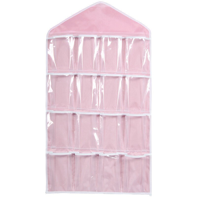 Verkoop Opbergdoos 16 Zakken Clear Home Opknoping Gereedschapstas Sokken Beha Ondergoed Rek Hanger Organizer #15