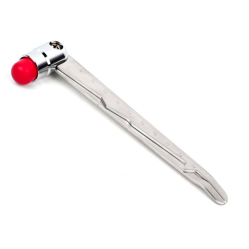 Neurological Reflex Hammer Caliper Multifunction Scale Percussion Hammer Diagnostic Hammer Massage Tool Stainless Steel: Red