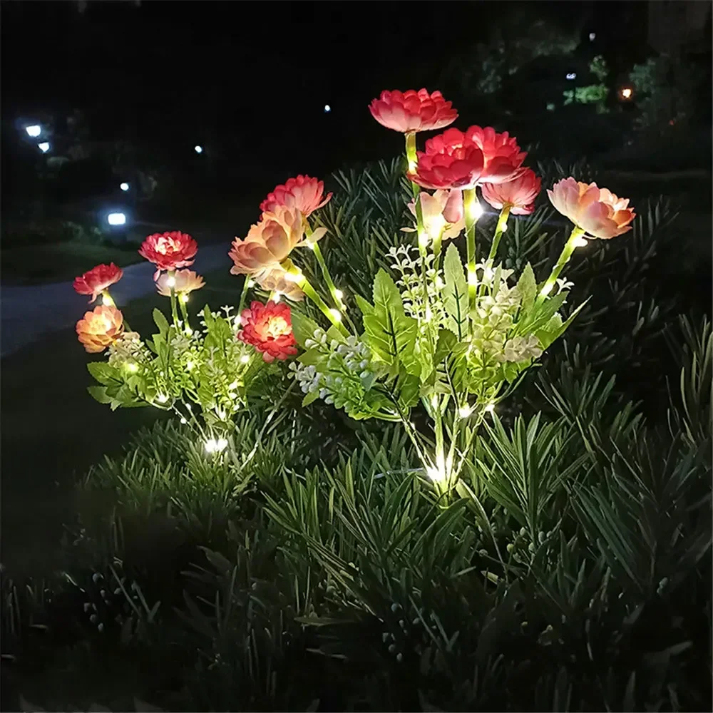 Außenbeleuchtung Weihnachten Solarleuchten Garten Schnee Lotusblume Rasenlampe für Hof Terrasse Blumenparty Lampe Hochzeit Muttertag: RGB