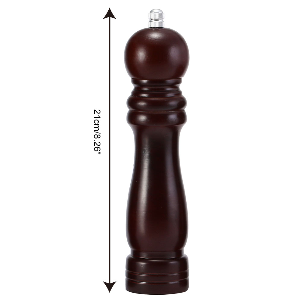 1 pieza de recipiente para condimentos, molinillo de pimienta de madera, salero y pimentero, especias de cocina, sal, molinillo de azúcar, herramientas para condimentar: Negro de 8.26 pulgadas
