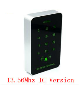 1000 users Backlight Touch Screen 125khz RFID Card Reader Keypad Access Control Reader Door Lock Opener Keyboard System: 13.56Mhz IC Version