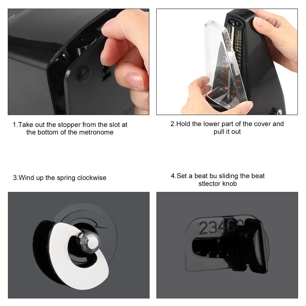 OUTAD Traditional Wind Up Mechanical Metronome for Piano Guitar Bass Drum Violin Musical Instruments Musicians