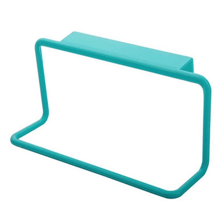 Over Deur Thee Handdoek Houder Rack Keuken Kast Bar Haak Badkamer Doek Hanger Multi-Functionele Keuken Lade Haak Houder: Blue