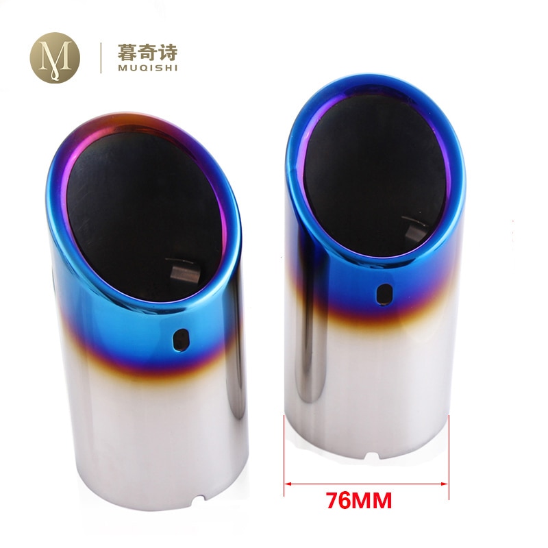 Exhaust Pipe Muffler Trim For Volkswagen Passat B7 CC Tiguan Exclusive Car Styling Stainless Steel 76mm
