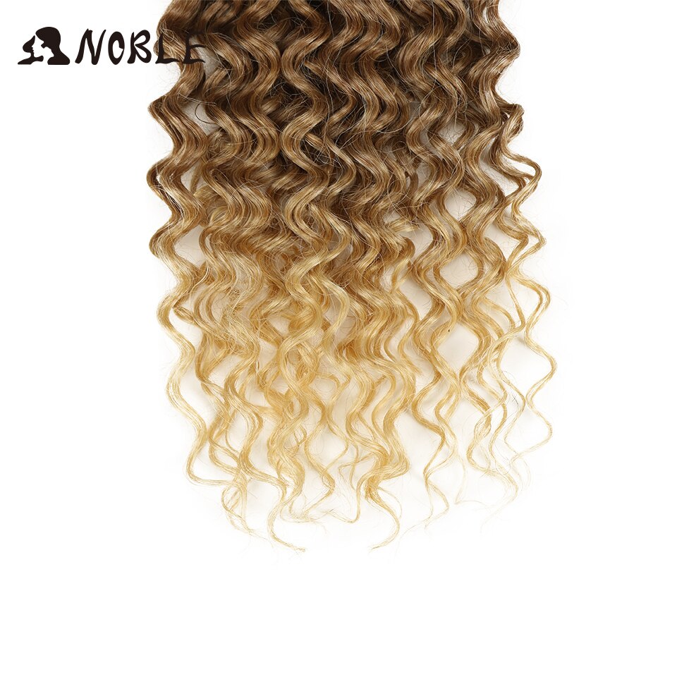 Noble Synthetisch Afro Kinky Krullend Haar Diepe Golf Haar Bundels Extensions Bruin Zachte Super Lang Haar Weave Haar Hittebestendige