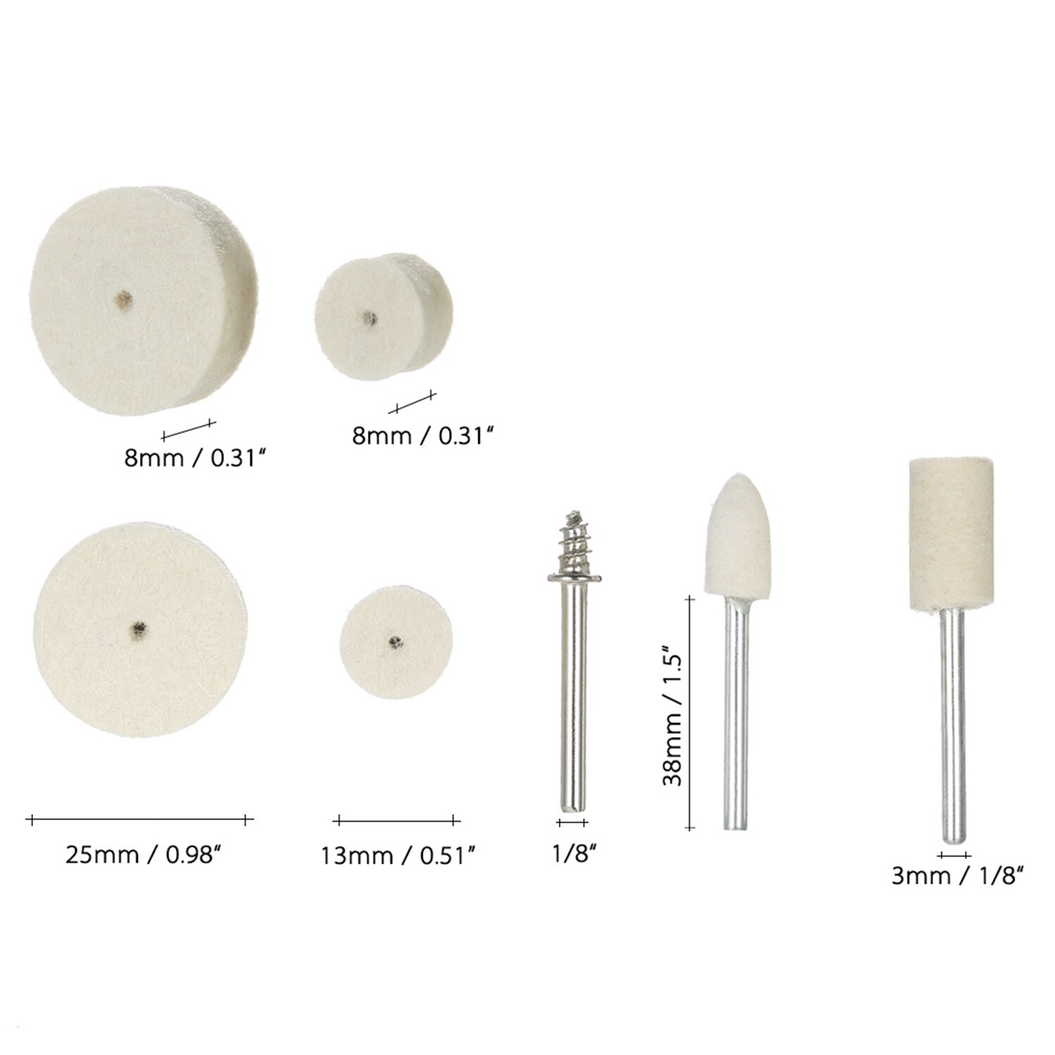 129pcs Polishing Wheel Abrasive Polishing Wheel Polishing Tools Wool Felt Metal Surface Buffing Accessories Rotary Tool