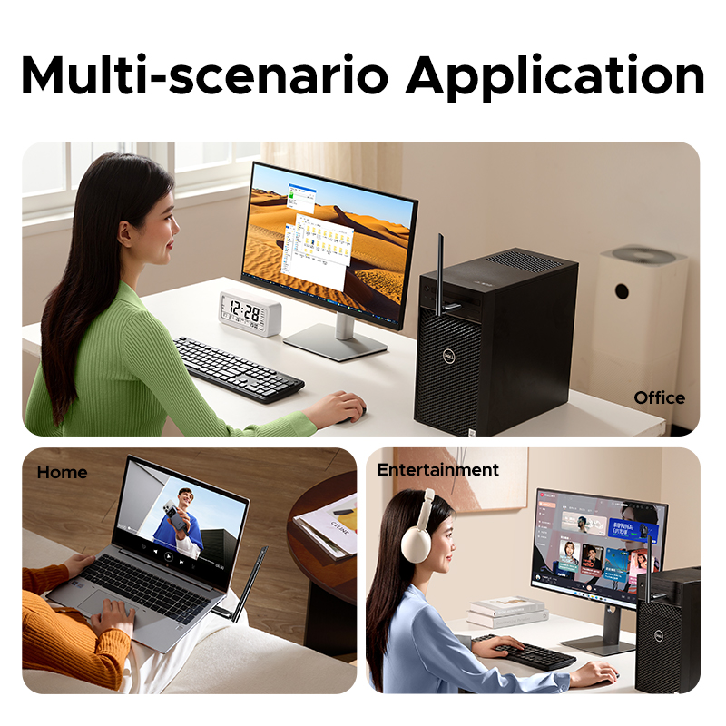 UGREEN USB Bluetooth 5.4 Adapter WiFi6 Adapter 2-in-1 5G&2.4G USB Dongle Adapter for Desktop PC Laptop Receiver USB Transmitter