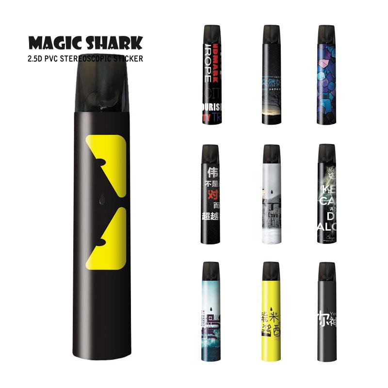 Magie Shark Dünne PVC Stereo Kühlen Chinesische Wörter Abdeckung Fall für Relx Aufkleber Film Wasserdichte Aufkleber für Relx Kit 3254-327