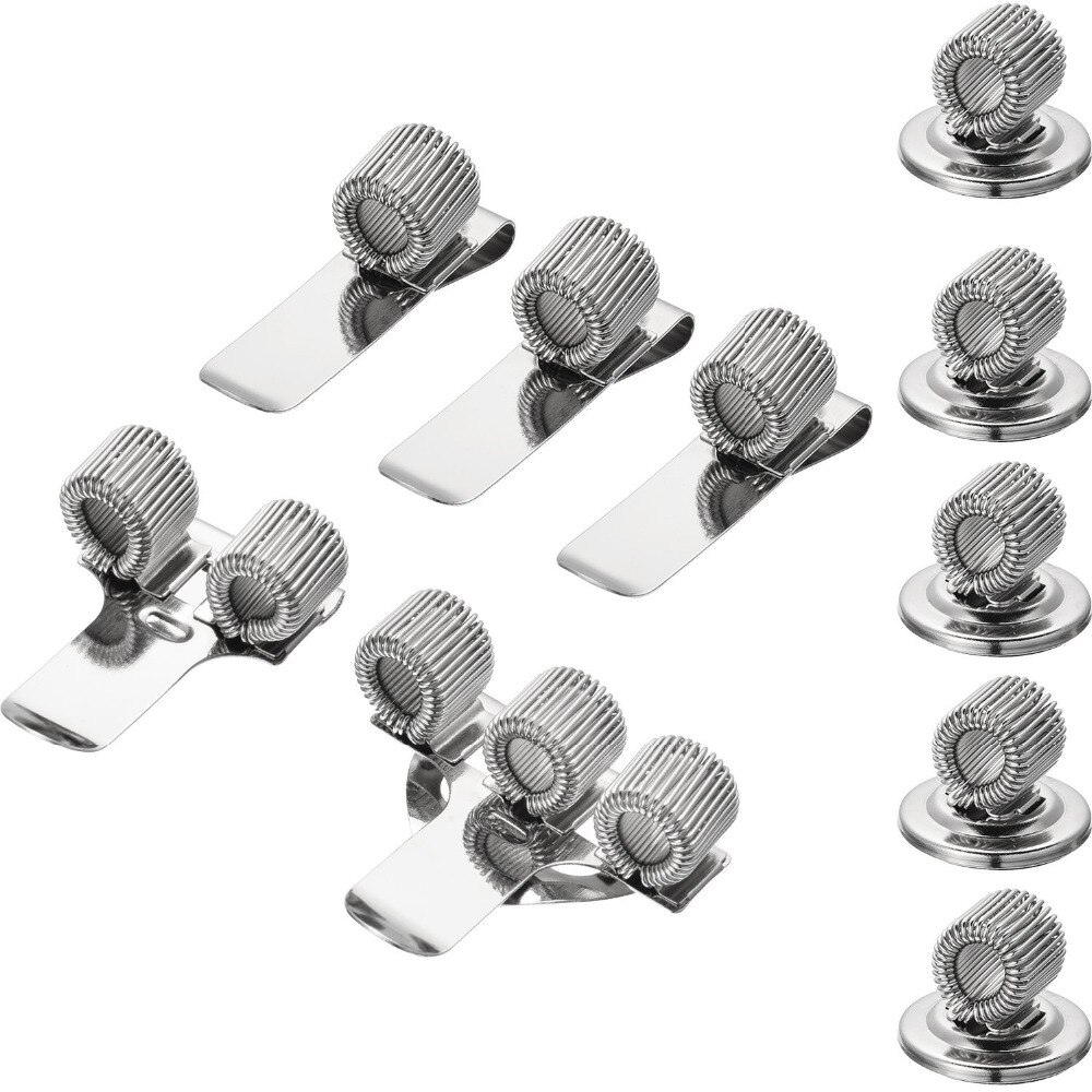 10 Pezzi in Acciaio Inox Supporto Della Penna con Molla Regolabile ciclo continuo Adatto A quasi Tutte Le Penne Dimensioni (forte Adesivo, clip e Magnetico)