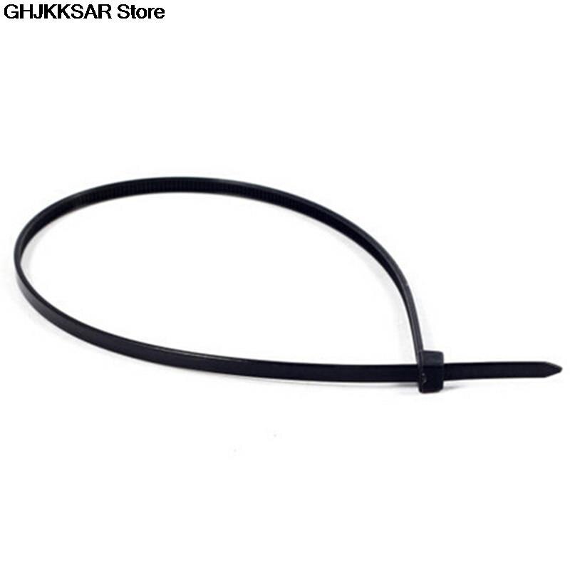 100 st svart buntband plast nylon buntband med självlåsande nätverk nylon kabel wire organizer zip tie sladd rem