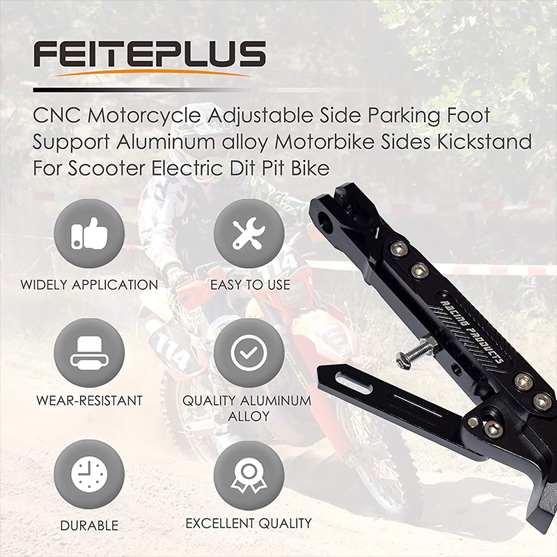 Cavalletto per parcheggio per moto CNC Staffa per piede in metallo regolabile per bicicletta per moto Accessori per supporto resistenti alla corrosione durevoli
