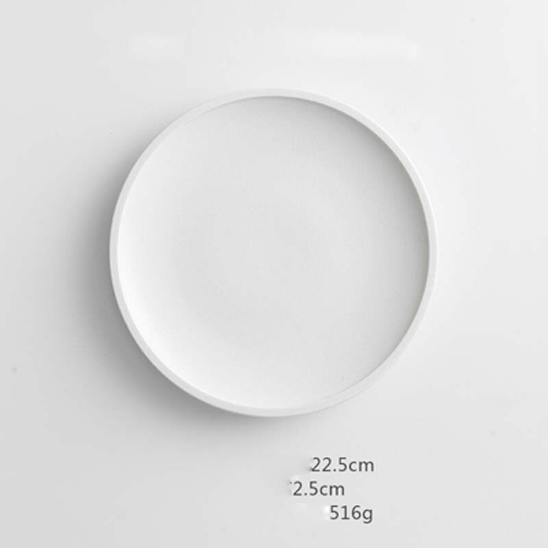 Assiette à steak et à dessert, ensemble de plats de cuisine occidentale de couleur nordique, assiette à pâtes pour restaurant de célébrité: C