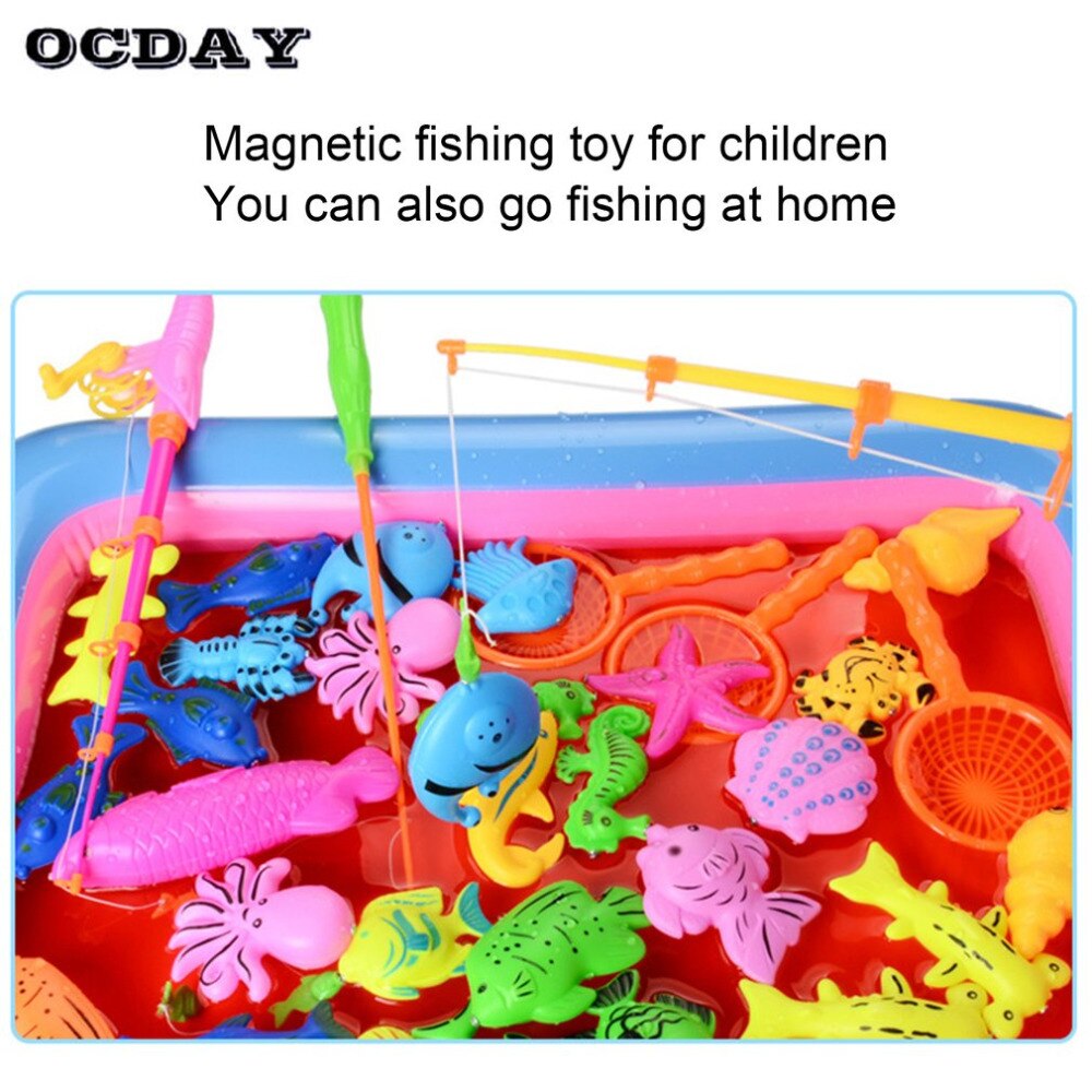 OCDAY 20 Pz/impostato Giocattolo di Pesca Magnetica Canna Netto Insieme per I Bambini bambini Modello Gioca Giocattolo Del Bagno Del bambino Gioco di Pesca all'aperto divertimento & sport giocattoli